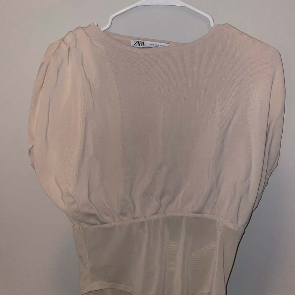Zara Cream Puff Sleeve Blouse